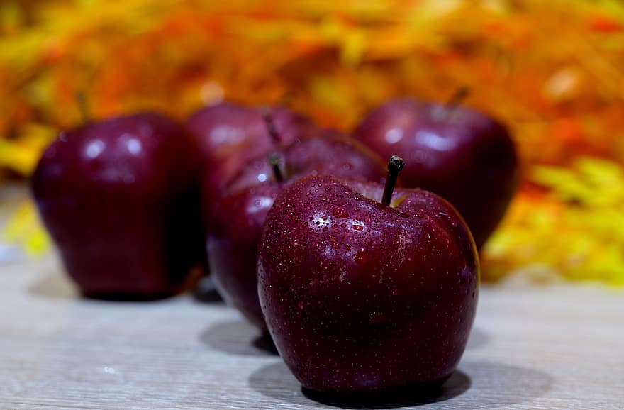 सेब, लाल सेब, फल, स्थिर जीवन, ताज़गी, खाना, क्लोज़ अप, पौष्टिक भोजन, परिपक्व, कार्बनिक, लीफ