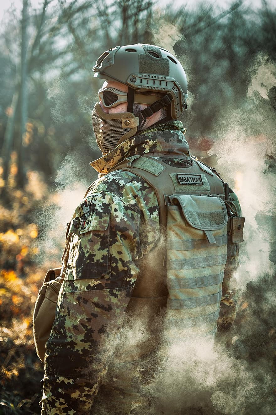 Portrait, Gun, Soldier, Army, Weapon, Man, Person, Male, Rifle, Special Forces, War