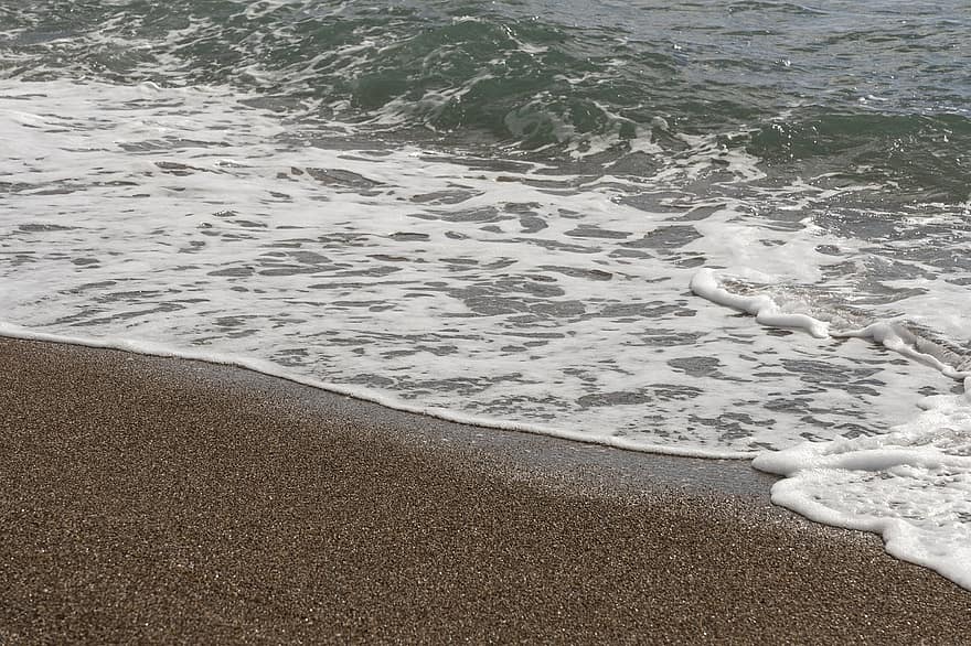playa, olas, costa, apuntalar, arena, espuma de mar, espuma oceánica, Espuma de playa, espuma, mar, Oceano