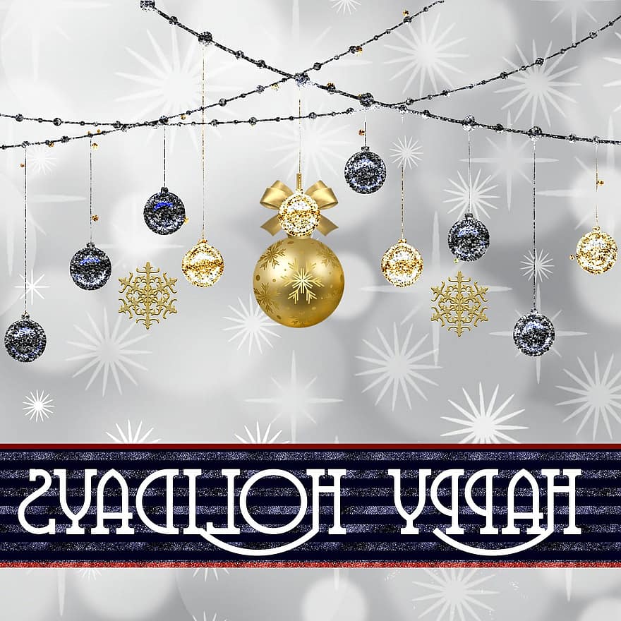 Christmas, Happy Holidays, Calligraphy, Xmas, Greeting, Card, Gold, Decoration, Snowflake, Design, Winter