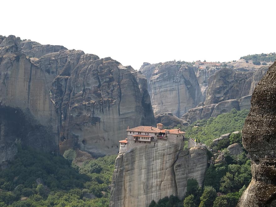 penya-segat, monestir, Grècia, muntanyes, paisatge, Serra, naturalesa