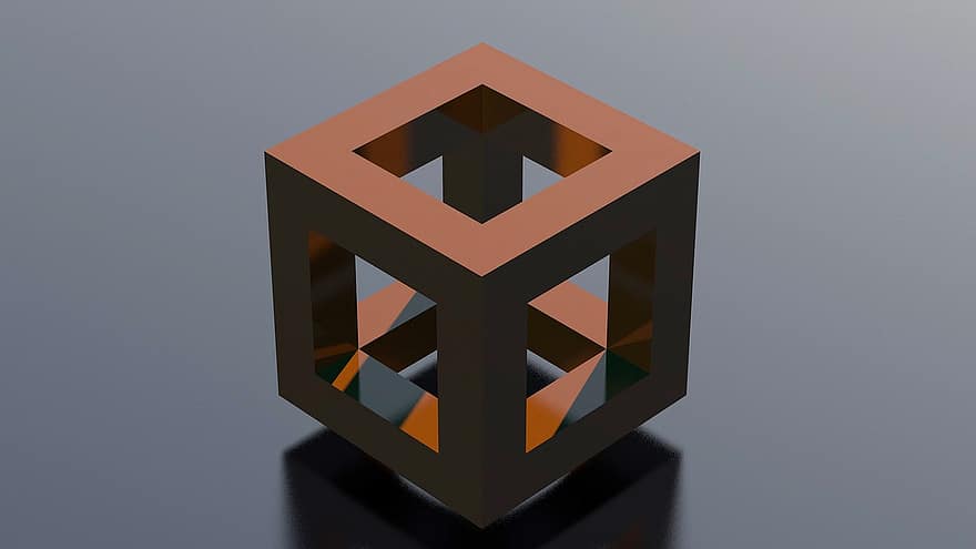 cube, blokkere, åpen, geometri, hul kropp, rom, 3. dimensjon, tredimensjonal