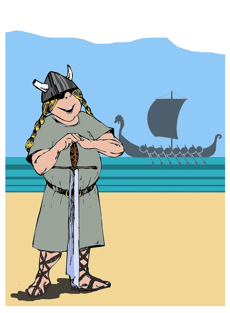 viking, meia idade, traje