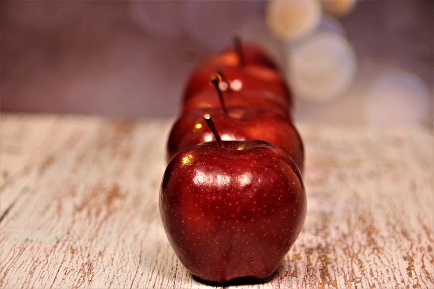 แอปเปิ้ล, ผลไม้, ยังมีชีวิตอยู่, อาหาร, แข็งแรง, วิตามิน, แอปเปิ้ลแดง, สด, อินทรีย์