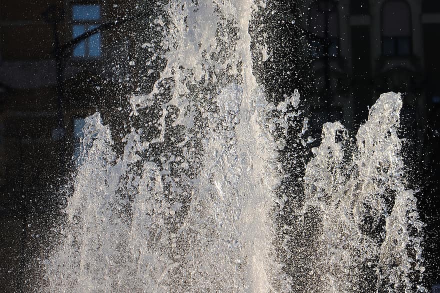 fontána, stříkající vodě, voda, pokles, mokré, stříkající, pozadí, vlna, kapalný, abstraktní, detail