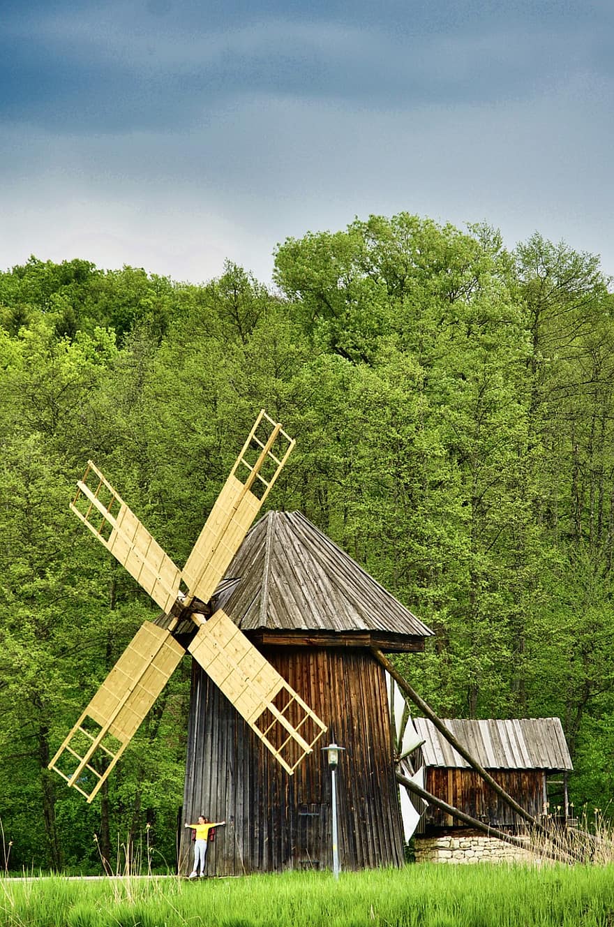 Windmill, Barn, Farm, Countryside, Rural, Agriculture, Power
