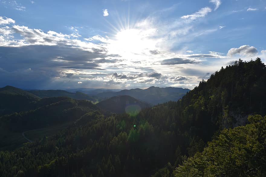 Mountains, Hike, Trekking, Jura Hike, Baselland, Boelchen, Summer, mountain, landscape, forest, blue