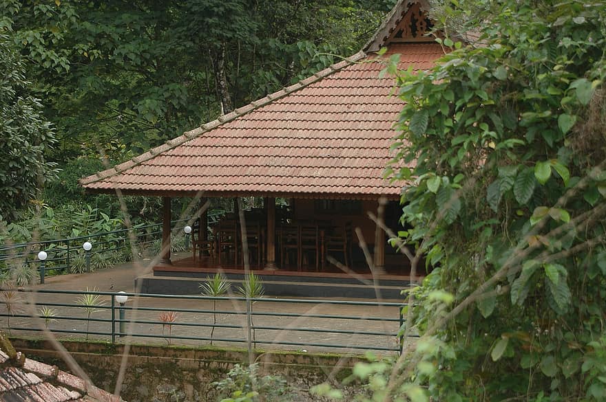 Chata, las, wayanad, Kerala, Indie, Leśny Ośrodek