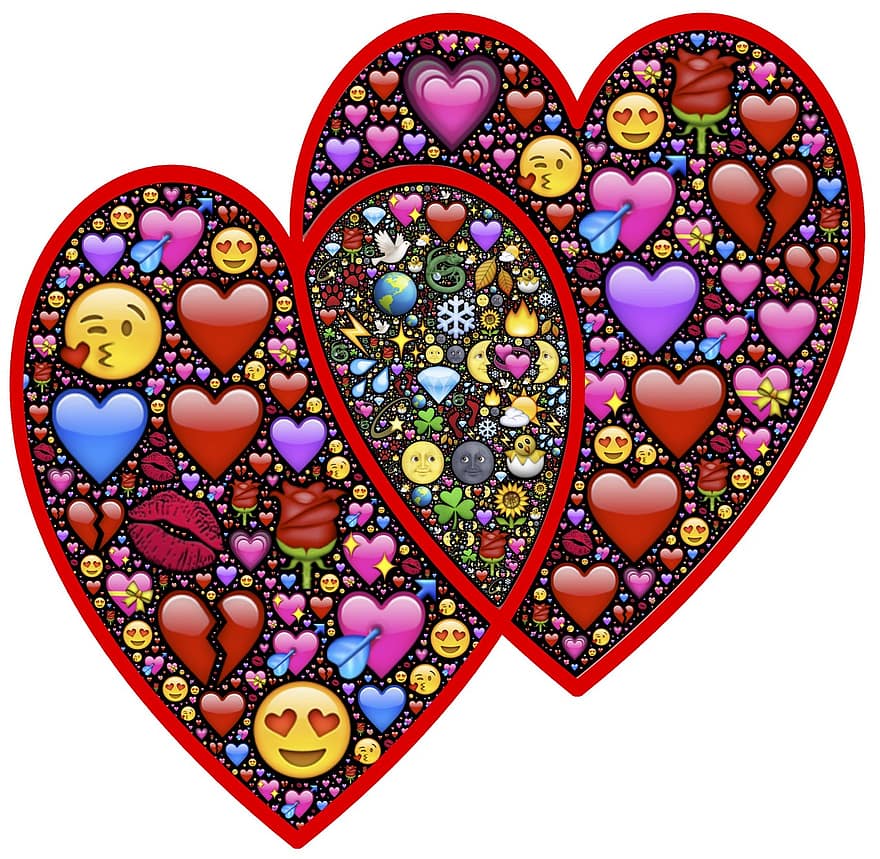 harten, valentijnsdag, huwelijk, unie, familie, vennootschap, verhouding, Wederkerigheid, emoji, ons, wij