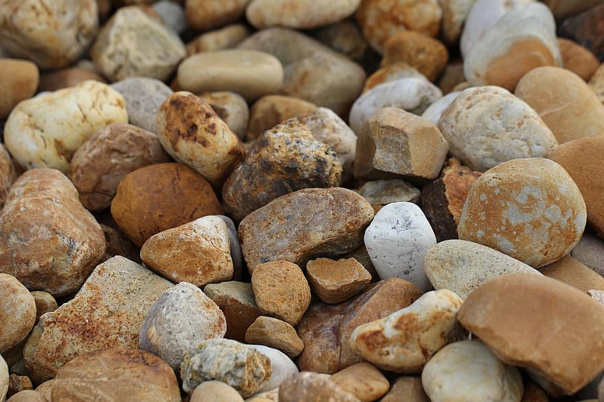 akmenys, kvarcas, marmuras, pobūdį, kraštovaizdį, natūralus, žvirgždas, smėlio spalvos, mineralų