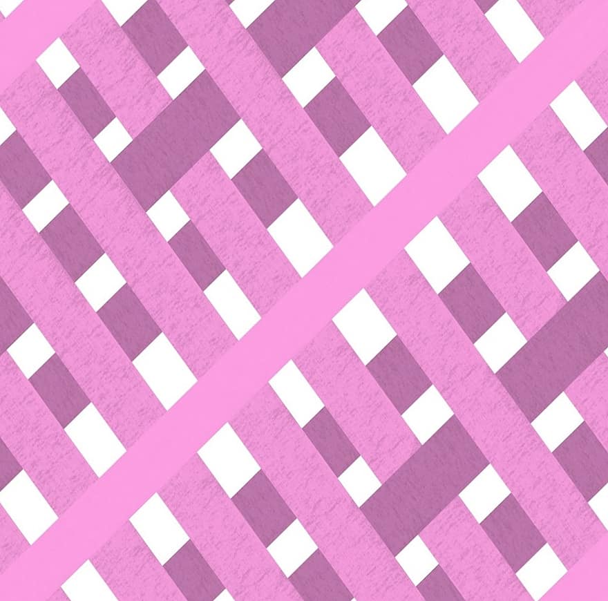 Fabric, Gingham, Pink, White, Purple, Cotton, Checkered, Bias, Diagonal, Seamless, Plaid