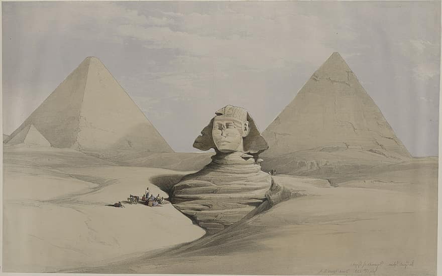 pyramidi, sfinksi, Egypti, aavikko