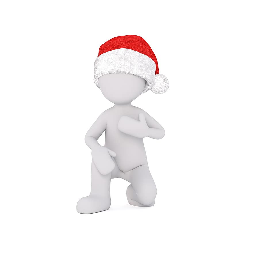 figura, 3d, immagini, tridimensionale, corpo, Natale, cappello da Babbo Natale, elfi di Natale, diavoletto, Poznan, cuore