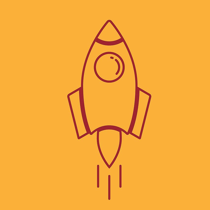 Rocket, Outline, Simple, Startup, Fire, Aerospace, Fly, Launch, Ship, Jet, Space