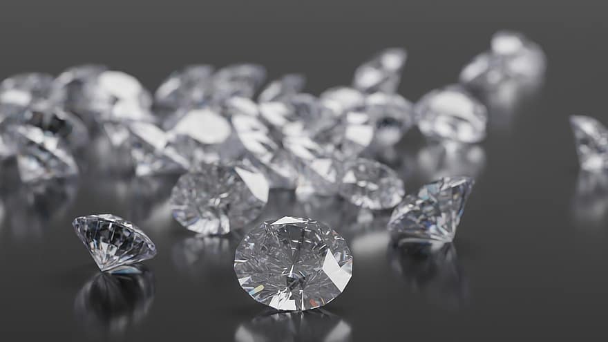 diamenty, klejnoty, kamień szlachetny, luksus, biżuteria, błyszczący, odbicie, kryształ, Drogocenny klejnot, bogactwo, zbliżenie