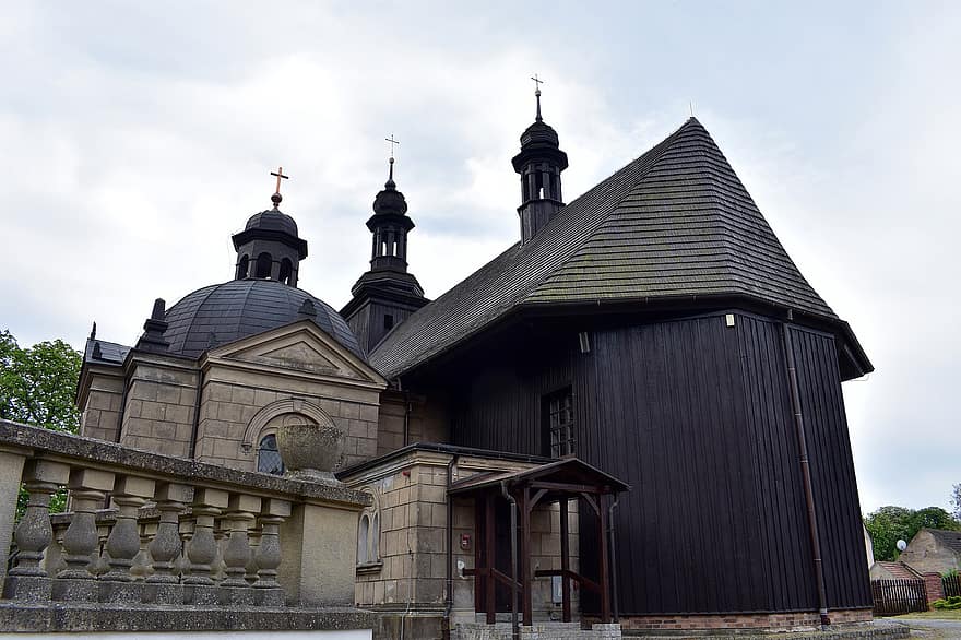 kerk, gebouw, Potulice, Polen, religie, historisch, architectuur, monument, toren