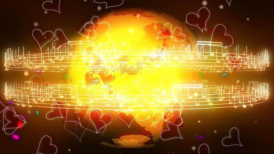 землі, глобус, музики, нотатки, світ, глобальний, географії