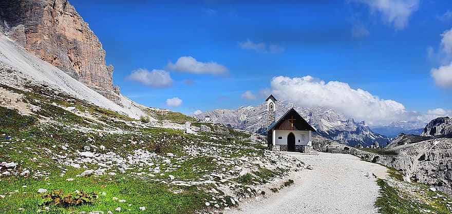 alpin, dolomiter, se, bergen, bergslandskap, panorama, berg panorama, södra tyrolen, Italien, natur park, nationalpark