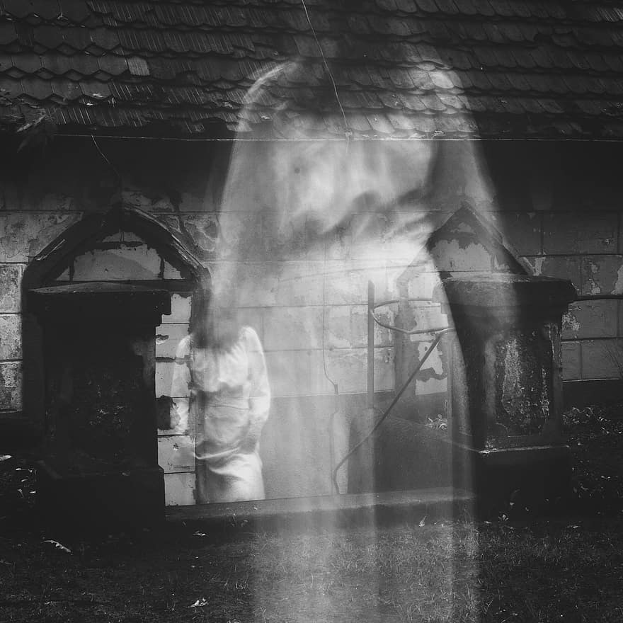 Spirit, Cemetery, Church, Haunted, Spook, White Lady, Creepy, Hallucinations