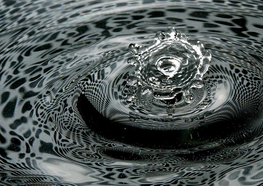 vatten, droppar, släppa, våg, abstrakt, flytande, bakgrunder, reflexion, närbild, cirkel, transparent