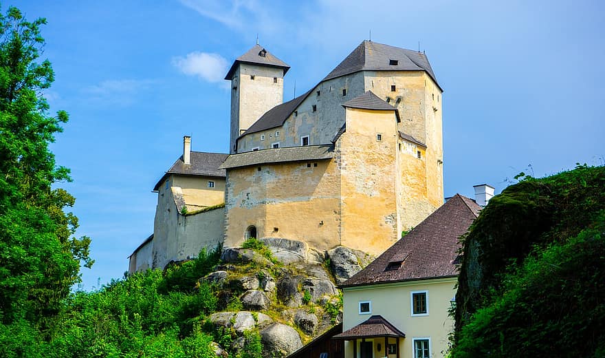 Rapottenstein, hrad, pevnost, hradní věž, rytíř, středověk, budova, Pohled, waldviertel, lupič-rytíř, loupežný rytířský hrad