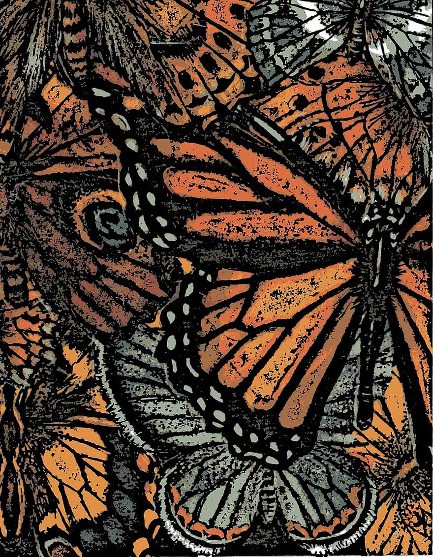 seni digital, kupu-kupu, karya seni, artistik, Desain, digital, sayap, terbang, serangga, seni cokelat, kupu-kupu coklat