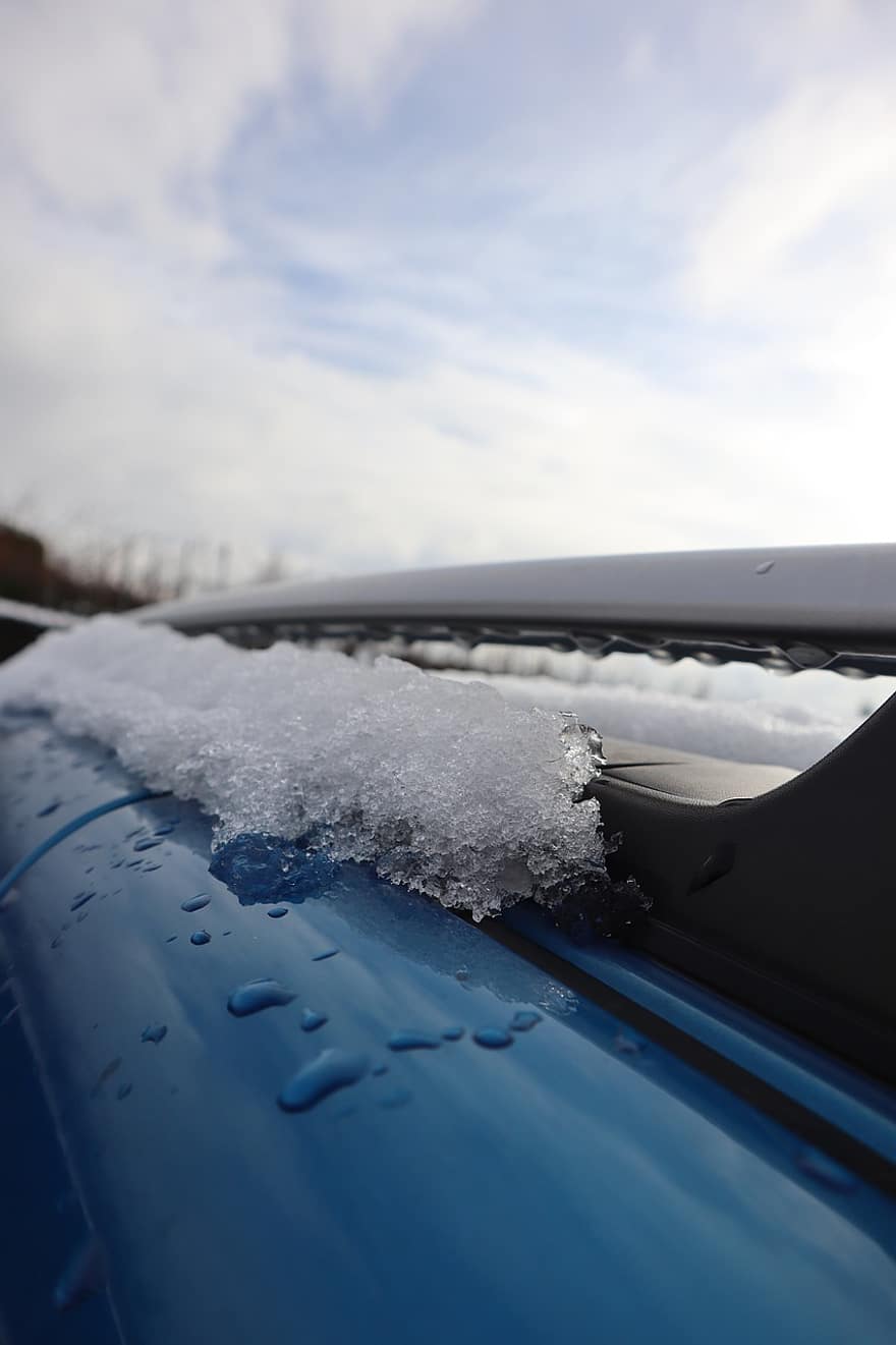 samochód, zimowy, śnieg