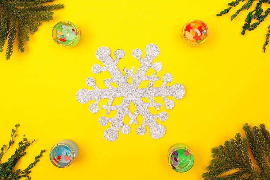 Hintergrund, Weihnachten, Ornament, Schneeflocke, Tannenzweig, Blätter, Schmuckstück, Advent, Dekoration, Design, Karte