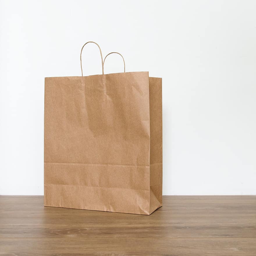 Paper Bag, Kraft, Kraft Paper, Bag, Paperbag, Paper, Brown, Blank, Container, Space, Empty