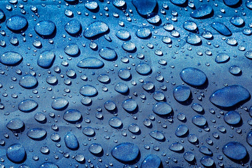 regndråber, dråbe, vand, dråber, lyseblå, regn, våd, dug, aqua, tæt på, tapet