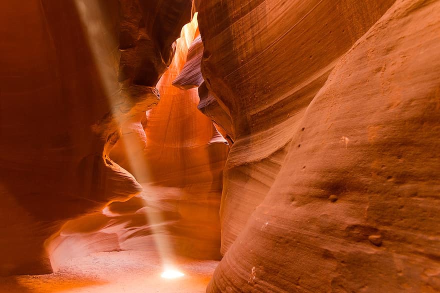 antilope canyon, bergarter, klipper, Dal, arizona, ørken, hule, sandstein, lys, natur, oransje
