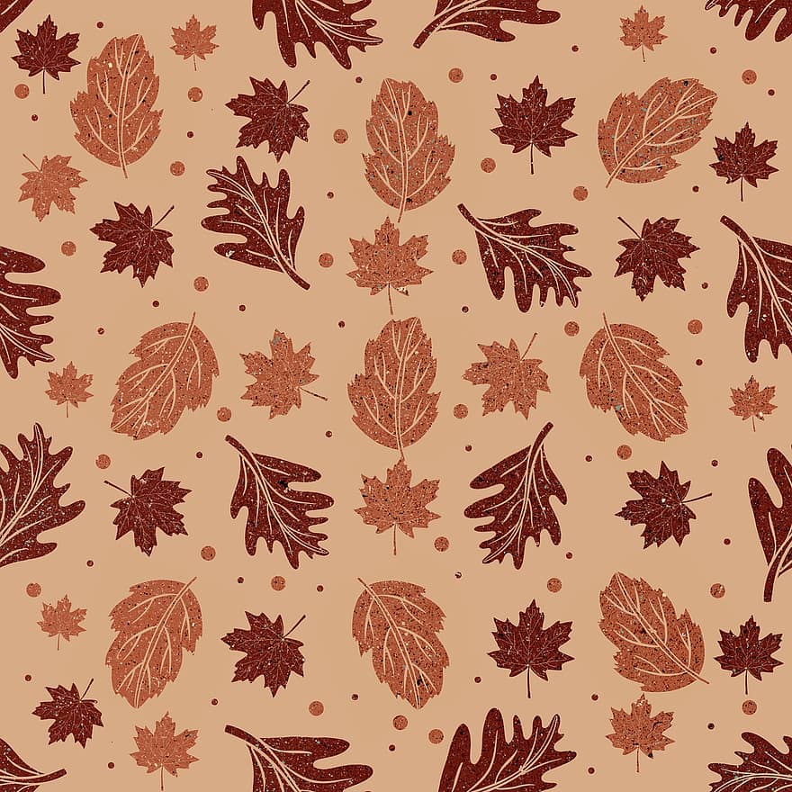 blade, efterår, tan, mønster, sømløs, baggrund
