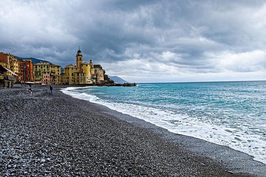 Island, Shore, Sea, Ocean, Beach, Outdoors, Travel, Exploration, Camogli, Recco, Liguria