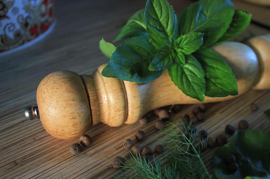 Pepper, Flavor, Cooking, Spices, Mint, Basil, Food, Recipe, spice, wood, close-up