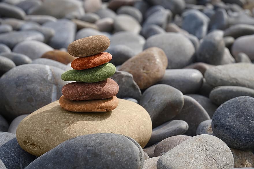 kamienie, medytacja, zen, saldo, reszta, cierpliwość, relaks, wieża, medytować, stos, feng shui
