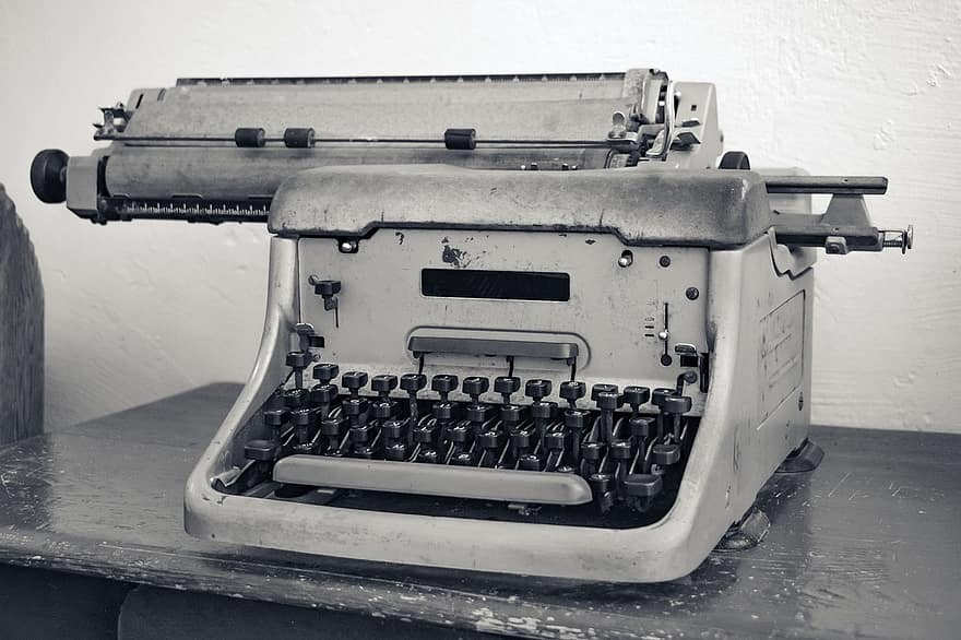 пишущая машинка, марочный, ретро, старый, античный, клавиатура, ностальгия
