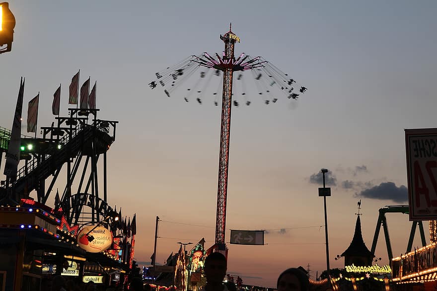 Crange Fair, Theme Park, Sunset, Amusement Park, Ruhr Area, Rhine-herne Canal