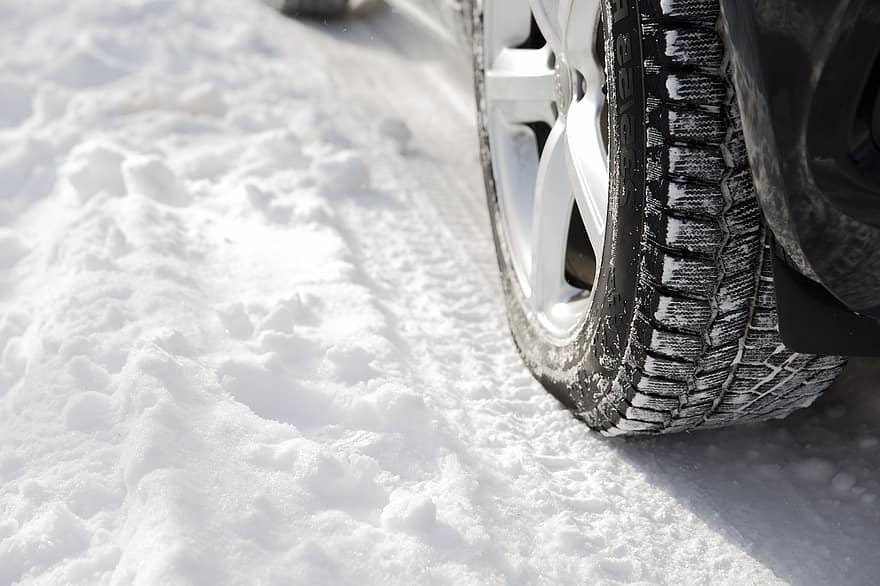 bil, hjul, däck, resa, fordon, häftig snöstorm, vinter-