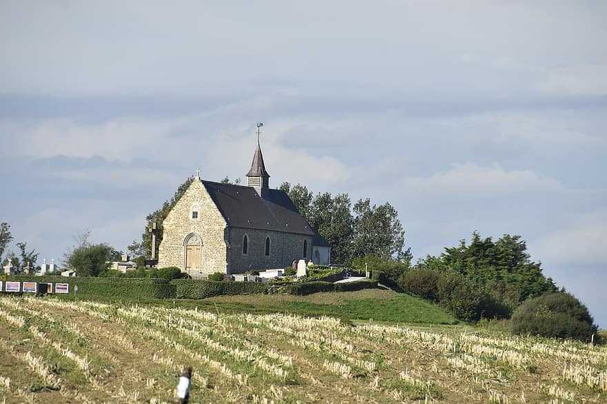 Church, Field, Sky, No Calais, Pas De Calais, christianity, religion, rural scene, architecture, chapel, summer