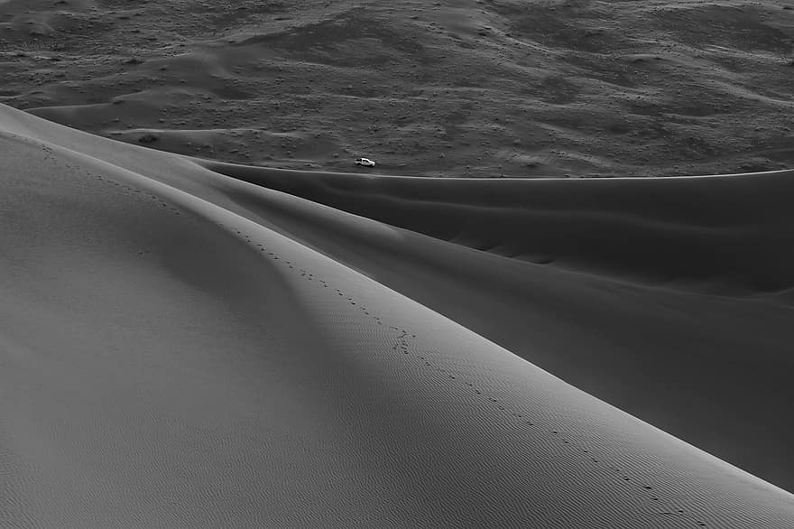 désert, Voyage, route, dunes, le sable, dune de sable, paysage, sec, modèle, climat aride, terrain extrême