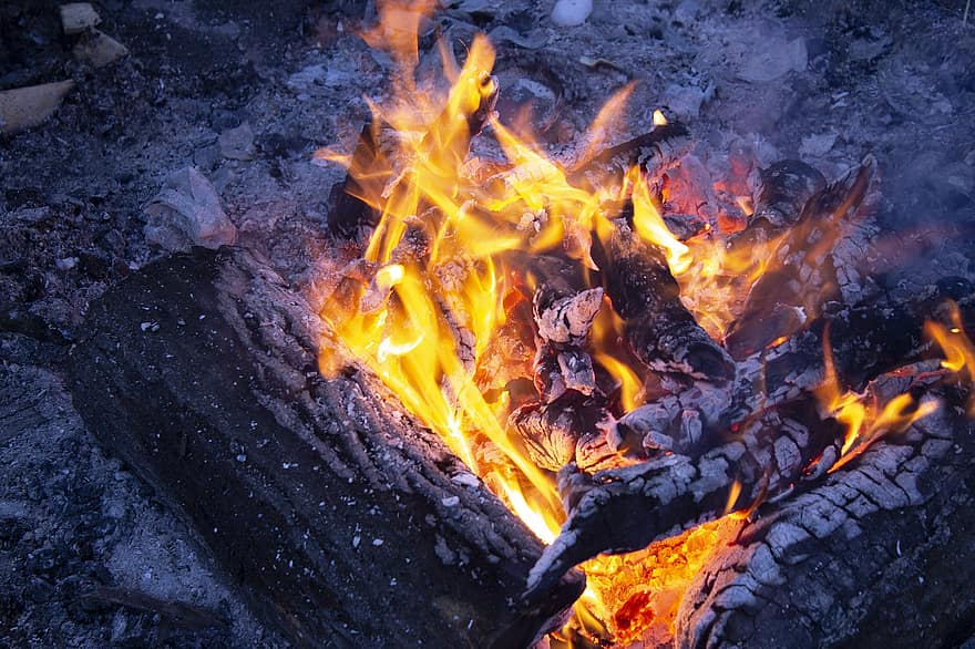 płomienie, ogień, palić się, gorąco, koster, płomień, zjawisko naturalne, ciepło, temperatura, palenie, węgiel