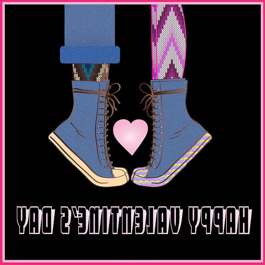 Valentine's Day Couple, Boy And Girl Shoes, Kissing, Lovers, Relationship, Couple, Heart, Valentine, Decoration, Female, Happiness