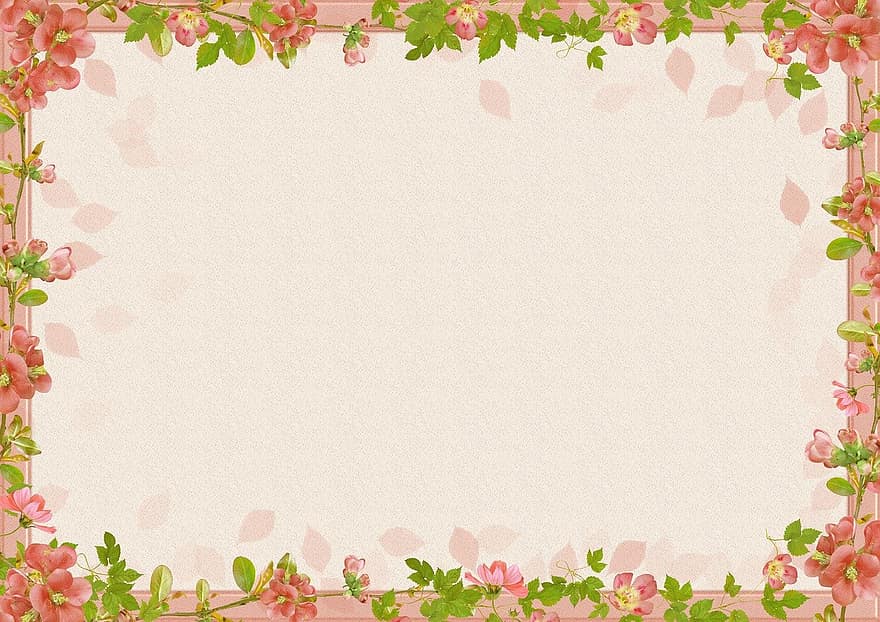 Background, Flower Frame, Flowers, Frame, Leaves, Decorative, Spring, Design, Map, Birthday, Wedding