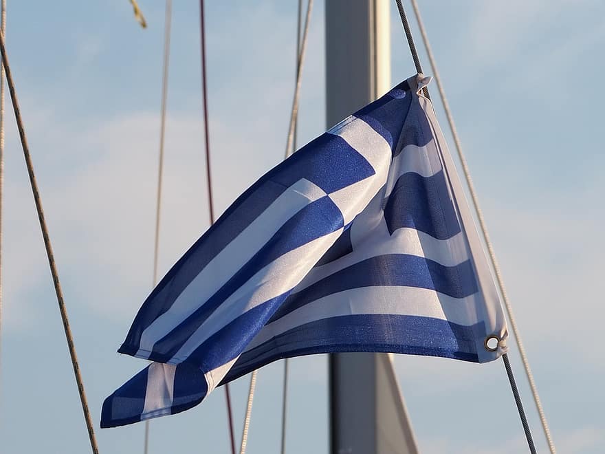 देश, झंडा, यूनान, जलयात्रा, बैनर, यात्रा