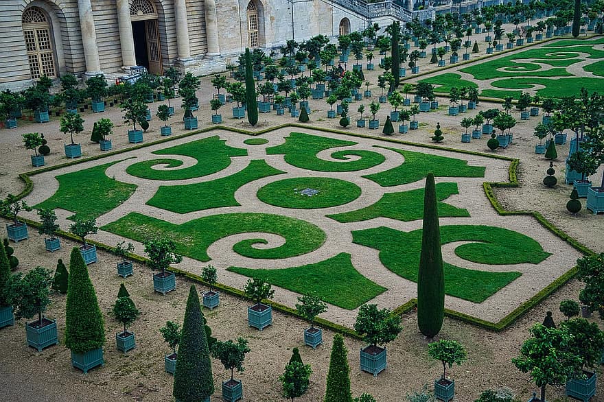 Versailles, giardino del palazzo, giardino, paesaggio, cortile, piante, storico, attrazione turistica