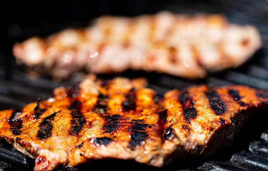 steak, kerti sütés, grillezés, hús, rostély, élelmiszer, marhahús, eszik, grillezett, finom, süt