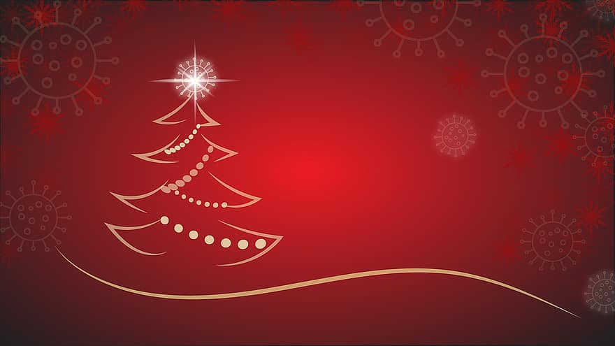 Weihnachtsbaum, Fröhliche Weihnachten, Star, Covid, Ferien, Weihnachten, Hintergrund, elegant, Gruß, Feier, dekorativ