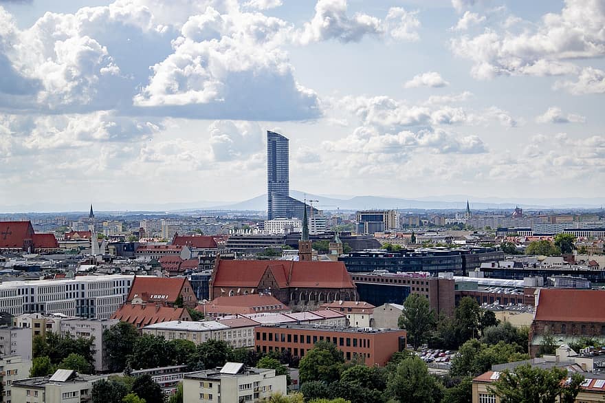 Wroclaw, ég torony, Lengyelország, város