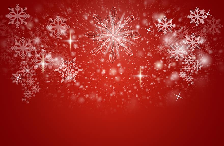 Natal, Estrela, flocos de neve, cristal de gelo, decoração, advento, fundo, dourado, brilhante, Decoração de Natal, poinsétia