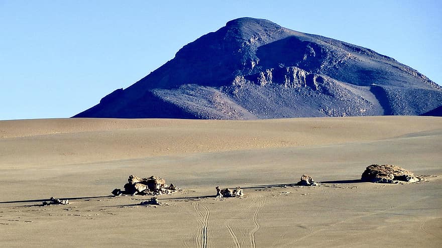 woestijn, reizen, exploratie, buiten, dali, Andes, Bolivia, Andes-plateau, zand, landschap, berg-